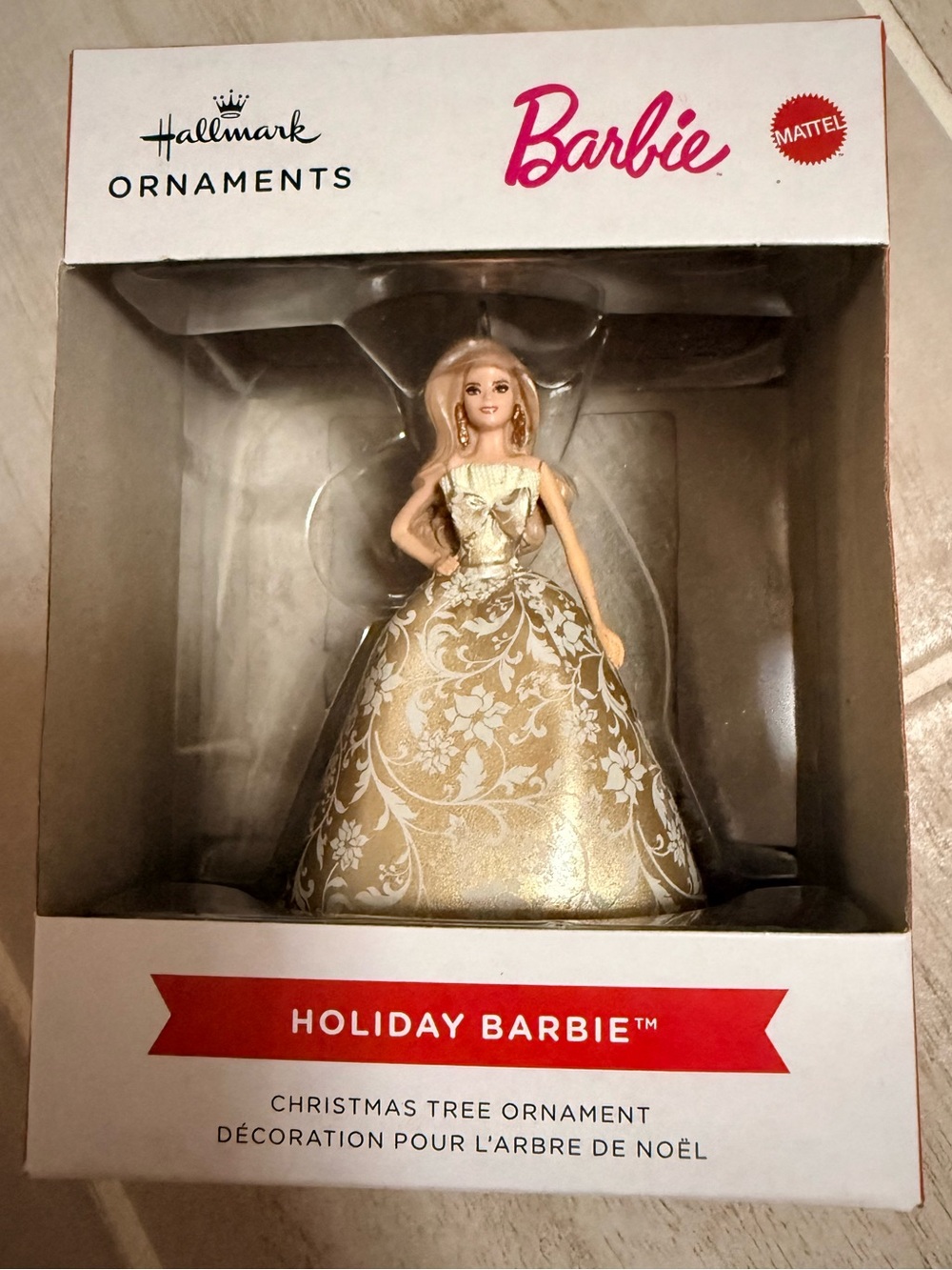 2025 Hallmark Holiday Barbie New In Box Blonde Barbie Gold Dress